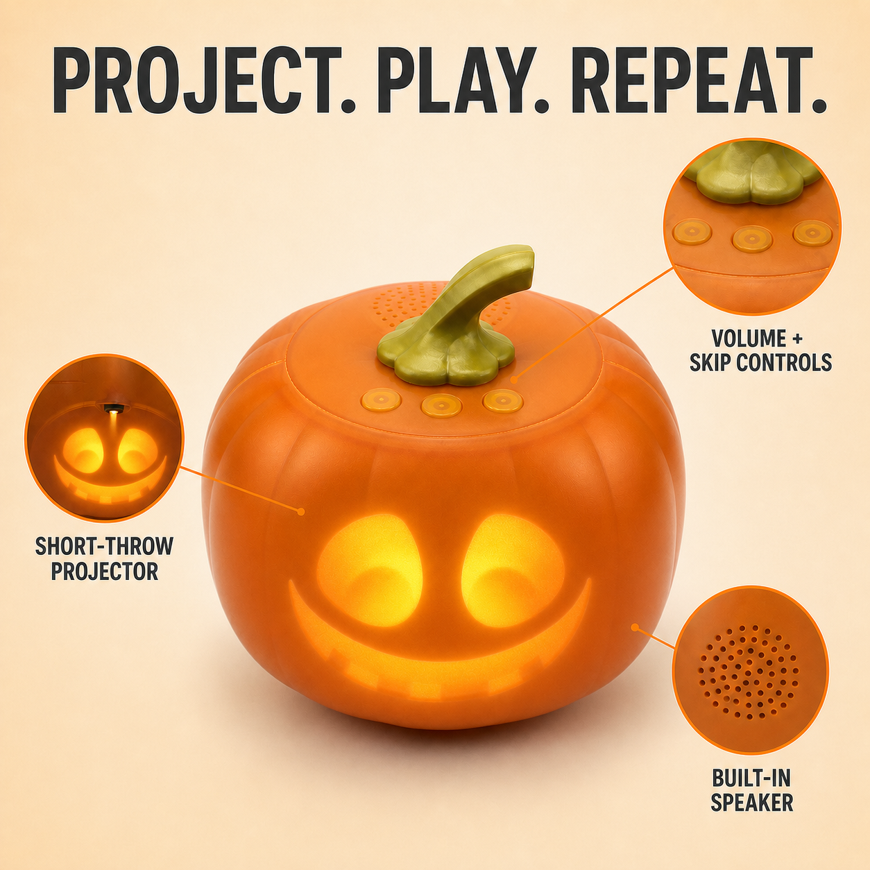 Animated Pumpkin Projection Lamp with Sound