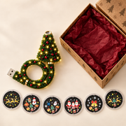 Christmas USB projector lamp gift set with kraft box and six interchangeable festive projection lenses