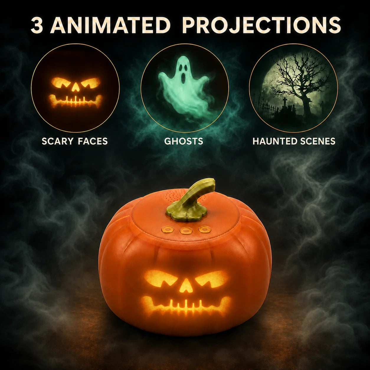 Three animated Halloween projection styles